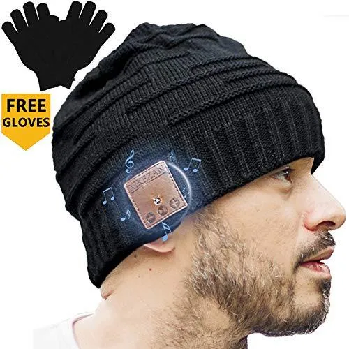 Knit Bluetooth Beanie Winter Music Hat Headphones.