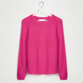 Ladies Pink Raglan Sleeve Jumper