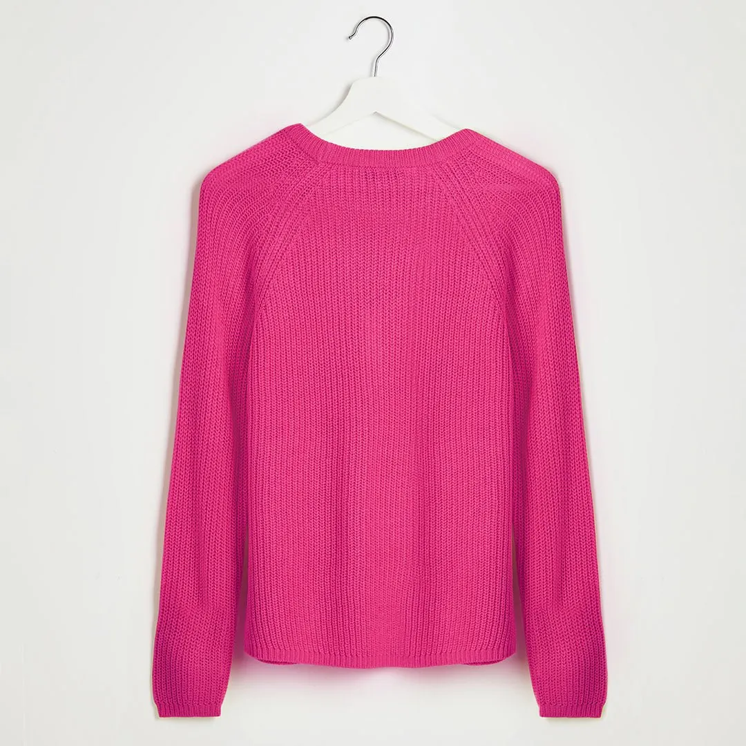 Ladies Pink Raglan Sleeve Jumper