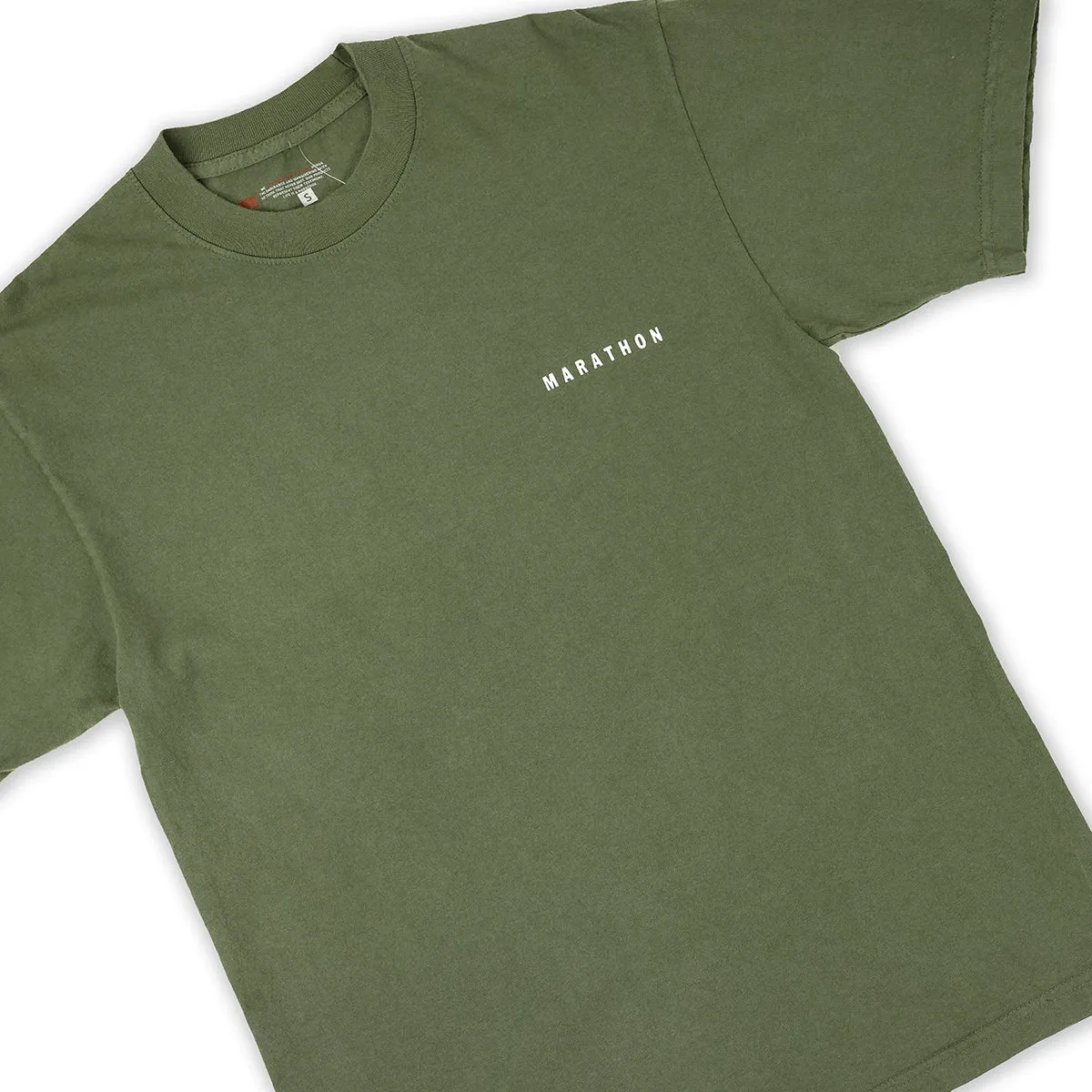 Marathon Signature Classic T-Shirt - Olive/White