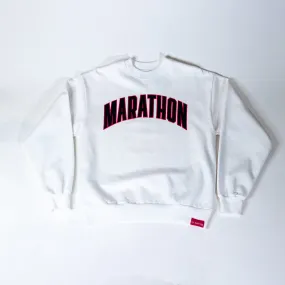 Marathon Varsity Crewneck Sweatshirt - White/Black