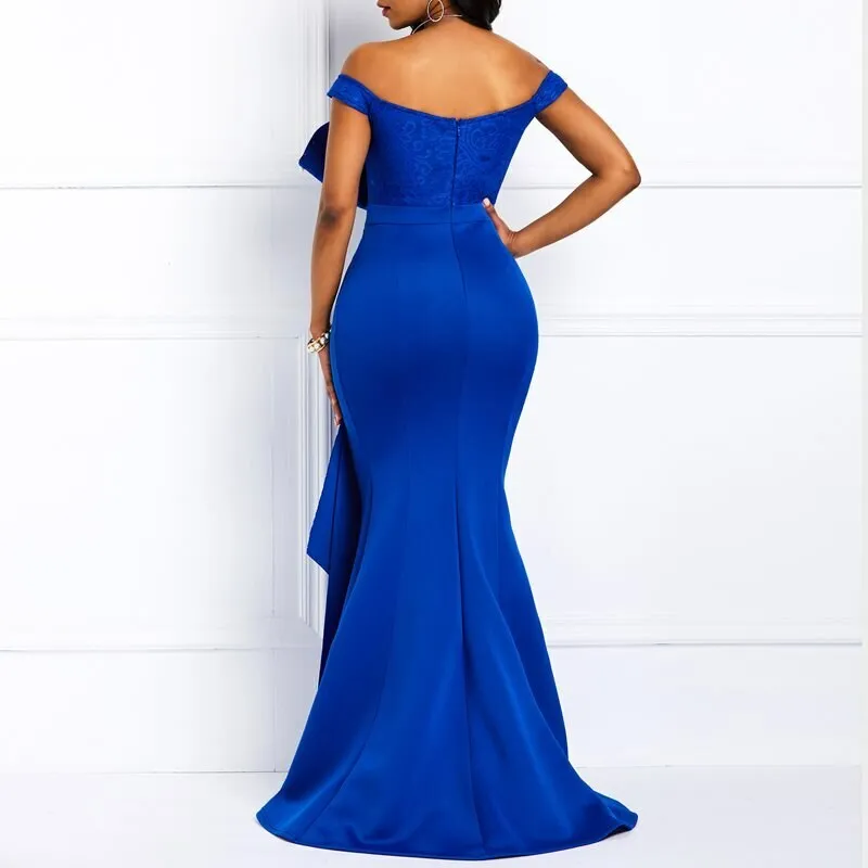 Mermaid Off Shoulder Prom Evening Ladies Elegant Maxi Dresses