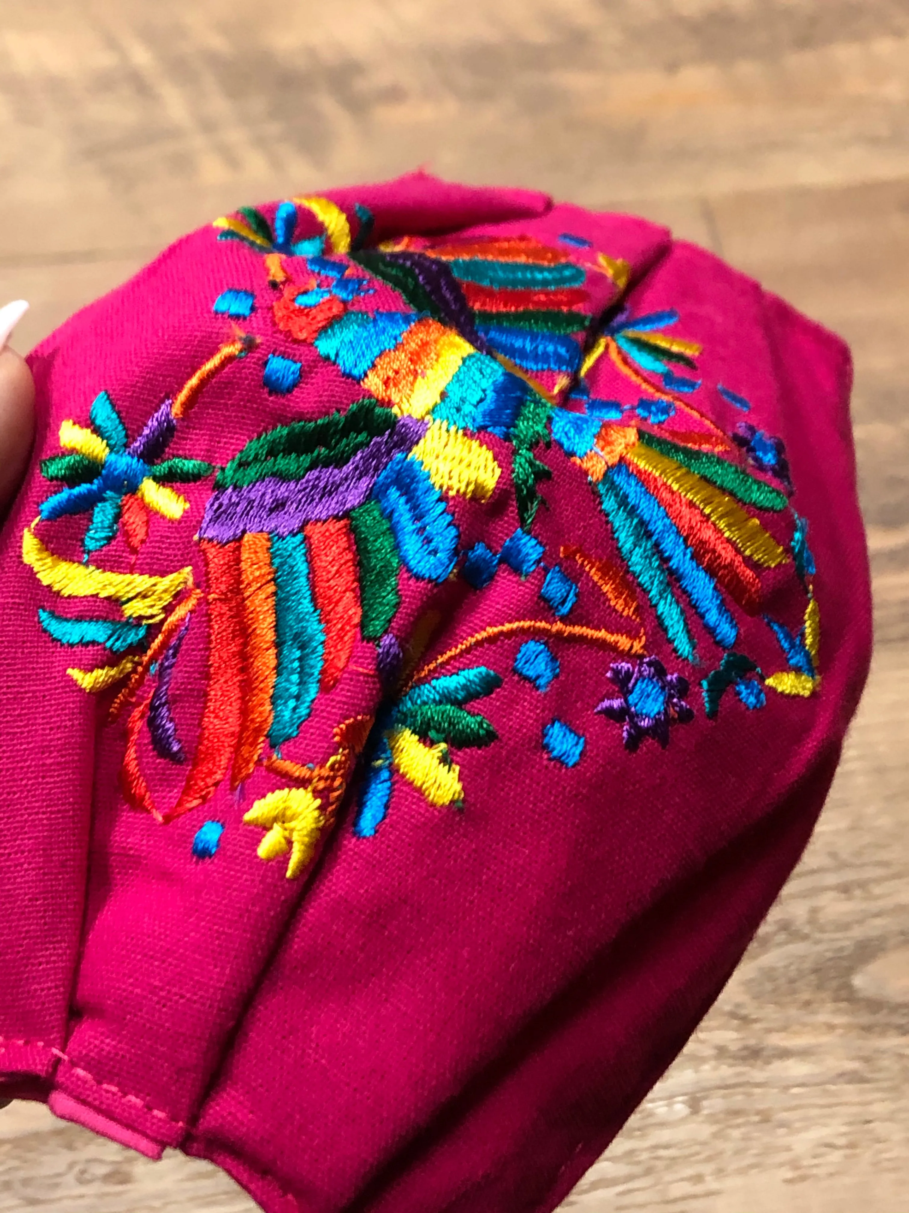 Mexican Embroidered Corazon Otomi Face Mask