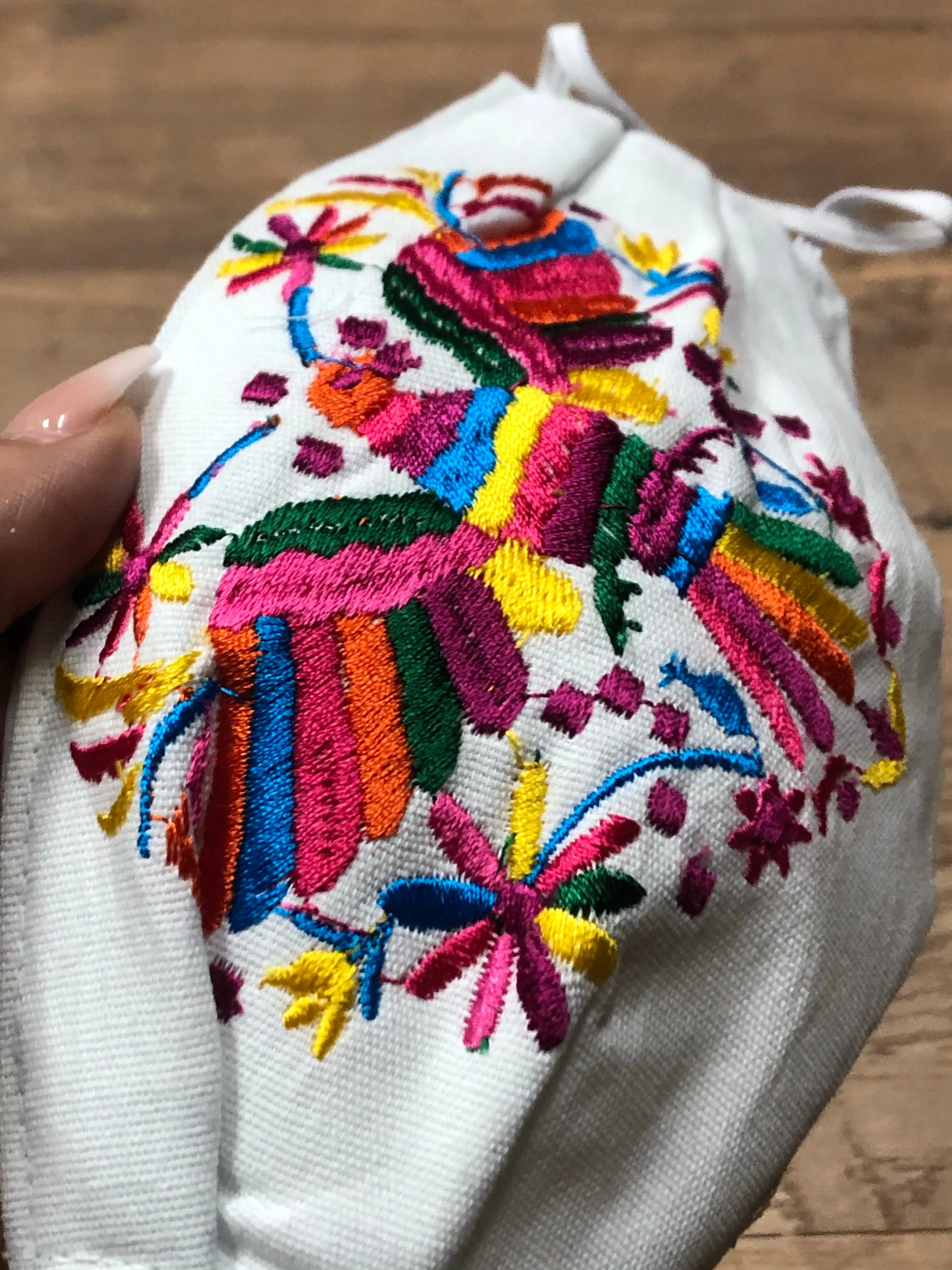 Mexican Embroidered Corazon Otomi Face Mask