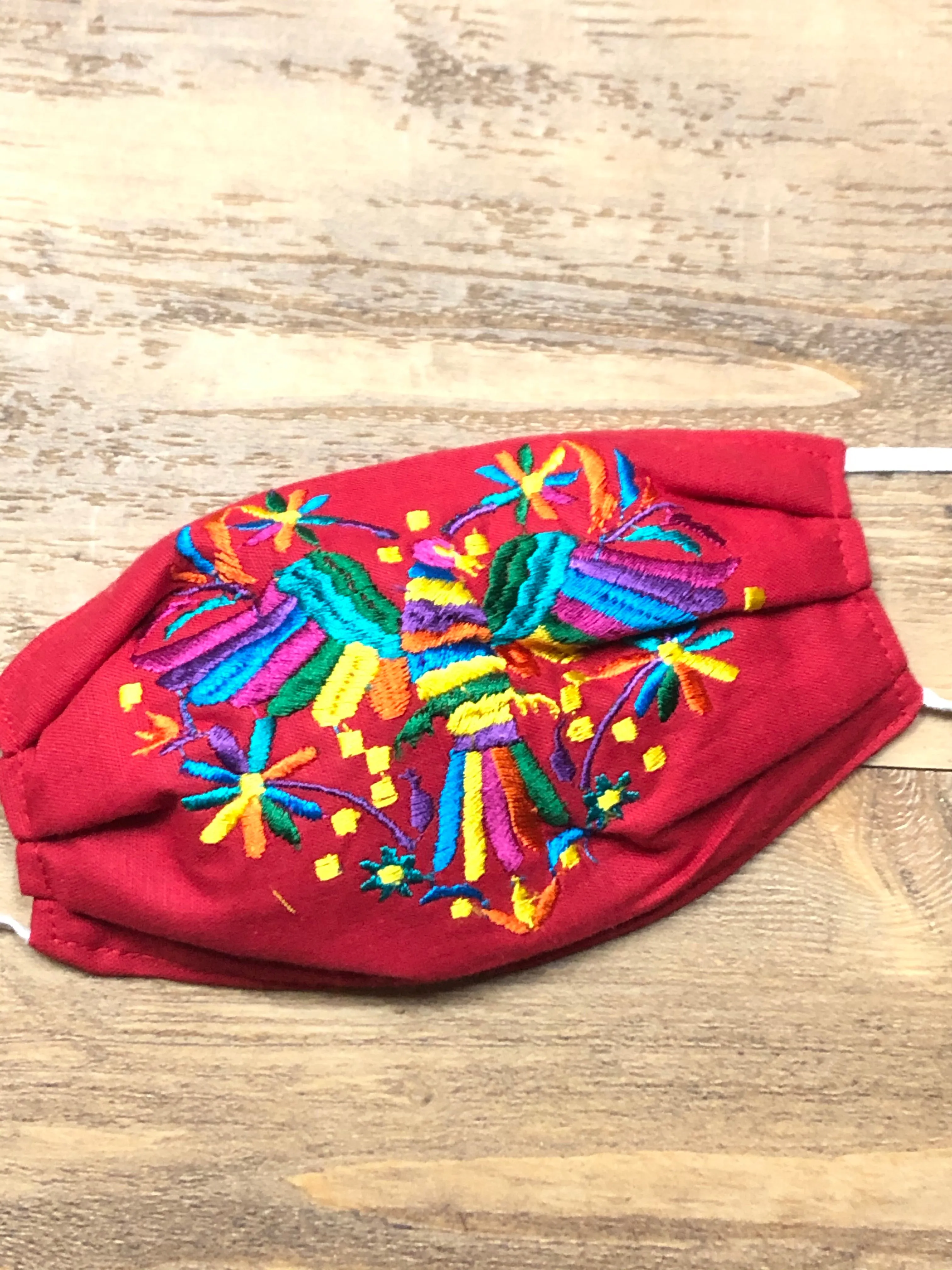 Mexican Embroidered Corazon Otomi Face Mask