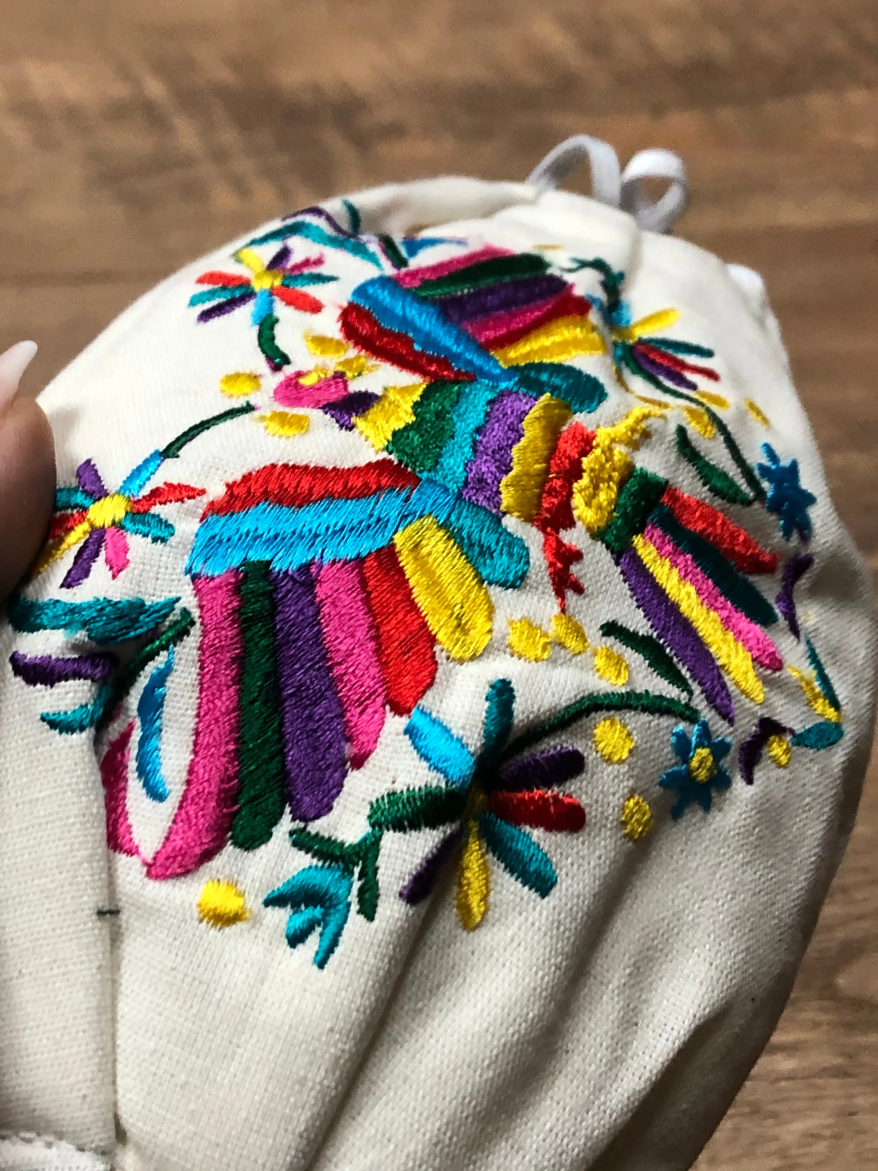 Mexican Embroidered Corazon Otomi Face Mask