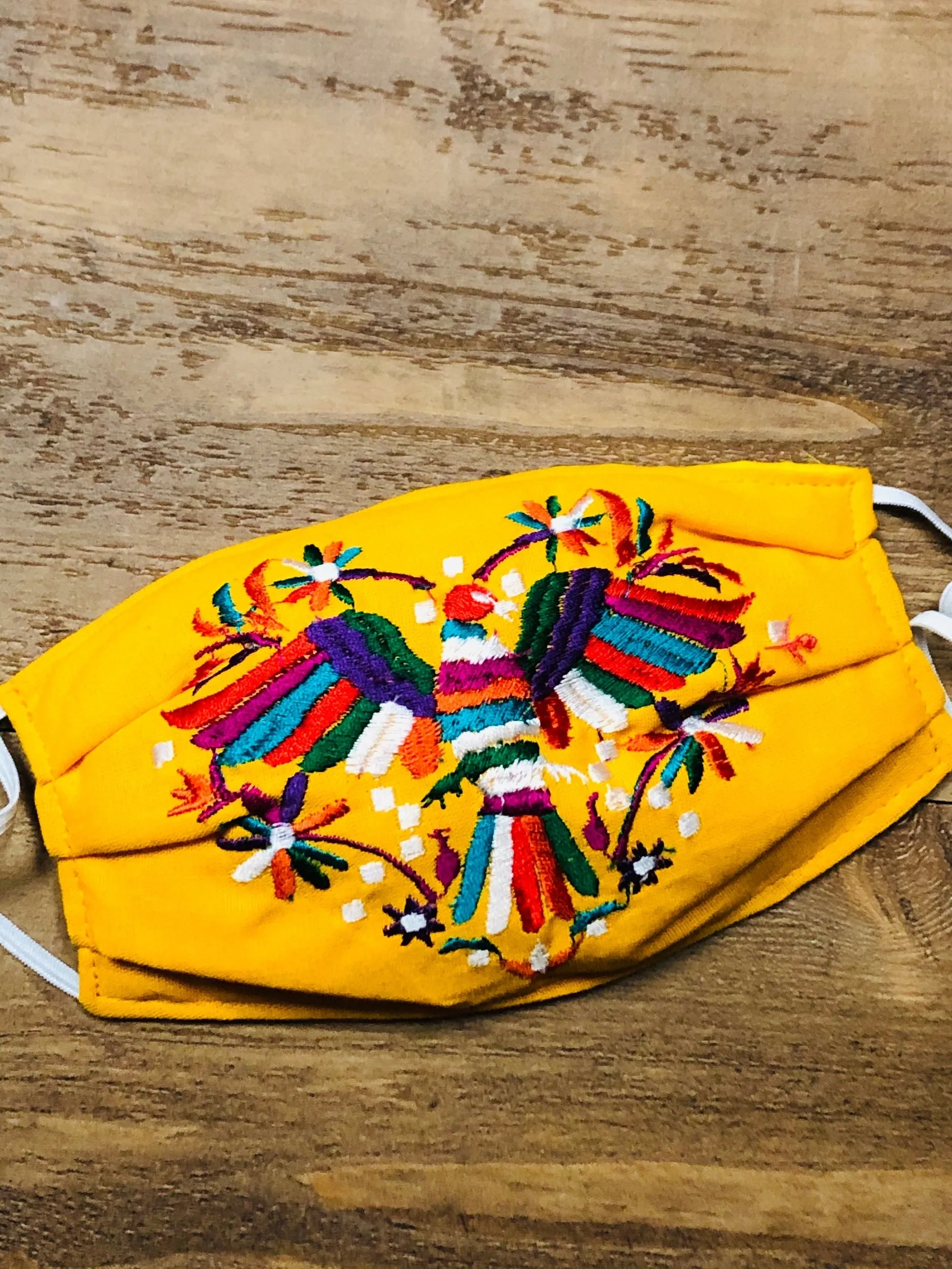 Mexican Embroidered Corazon Otomi Face Mask