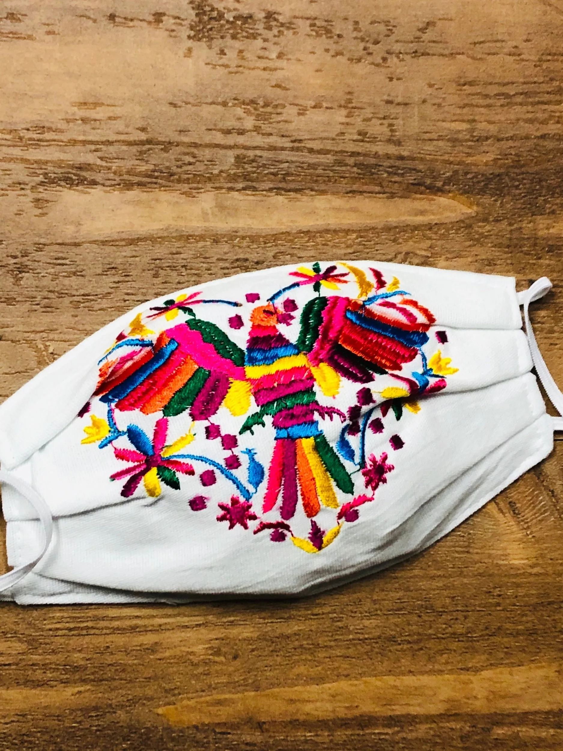 Mexican Embroidered Corazon Otomi Face Mask