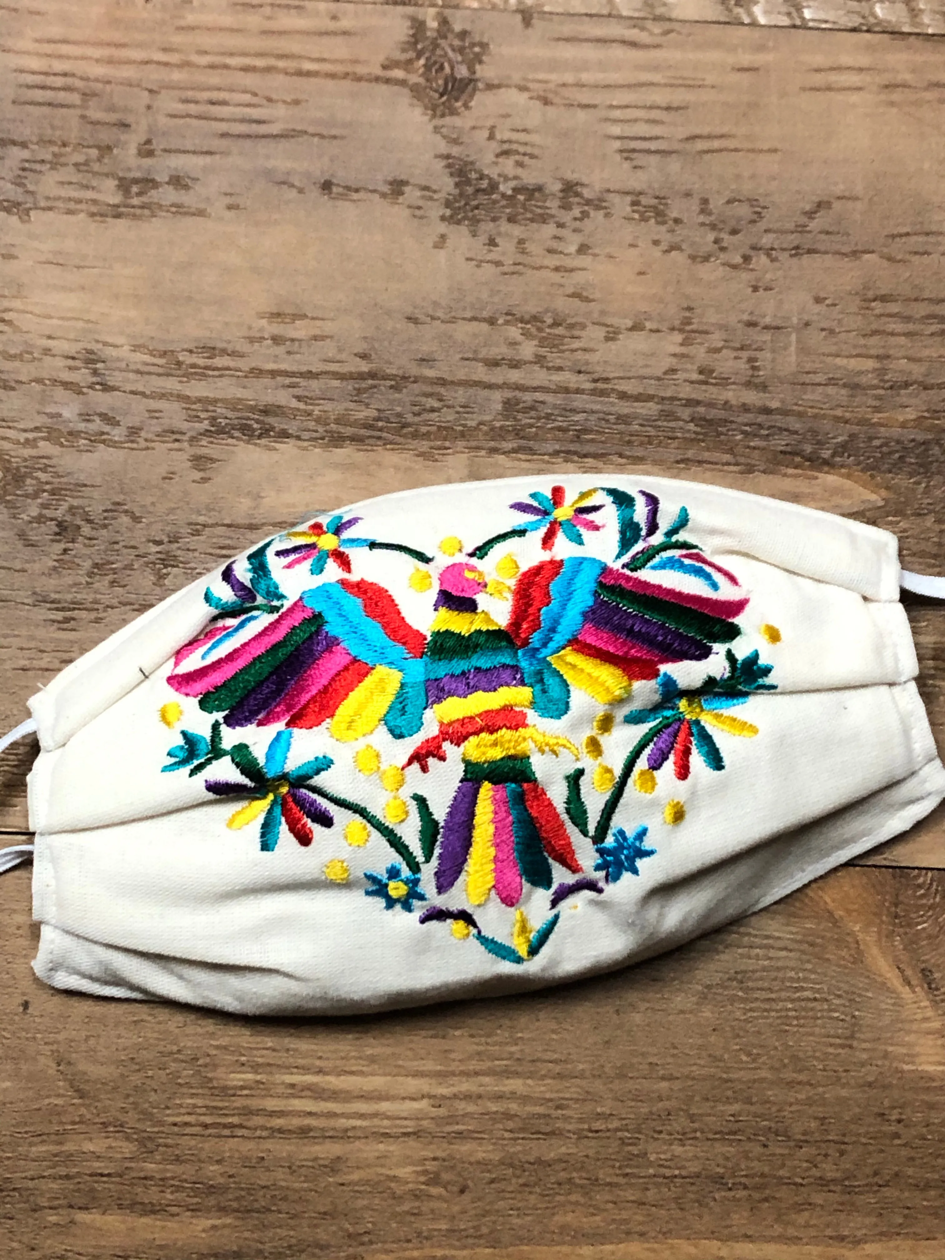 Mexican Embroidered Corazon Otomi Face Mask