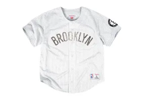 Mitchell & Ness Mesh Button Front Brooklyn Nets Python Jersey Shirt