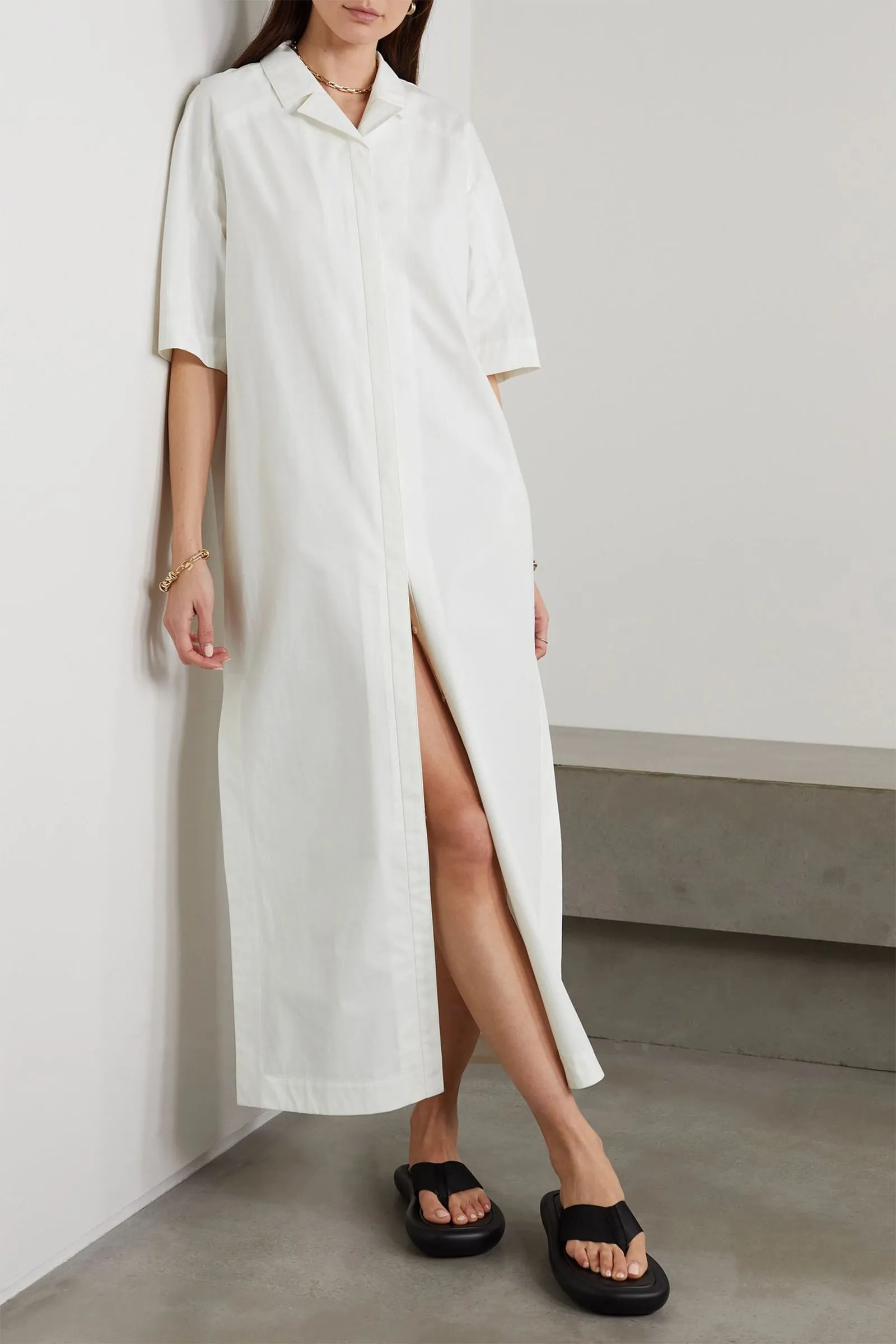   NET SUSTAIN Moala Organic Cotton-Poplin Maxi Shirt Dress