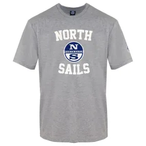 North Sails Gray Cotton Men T-Shirt