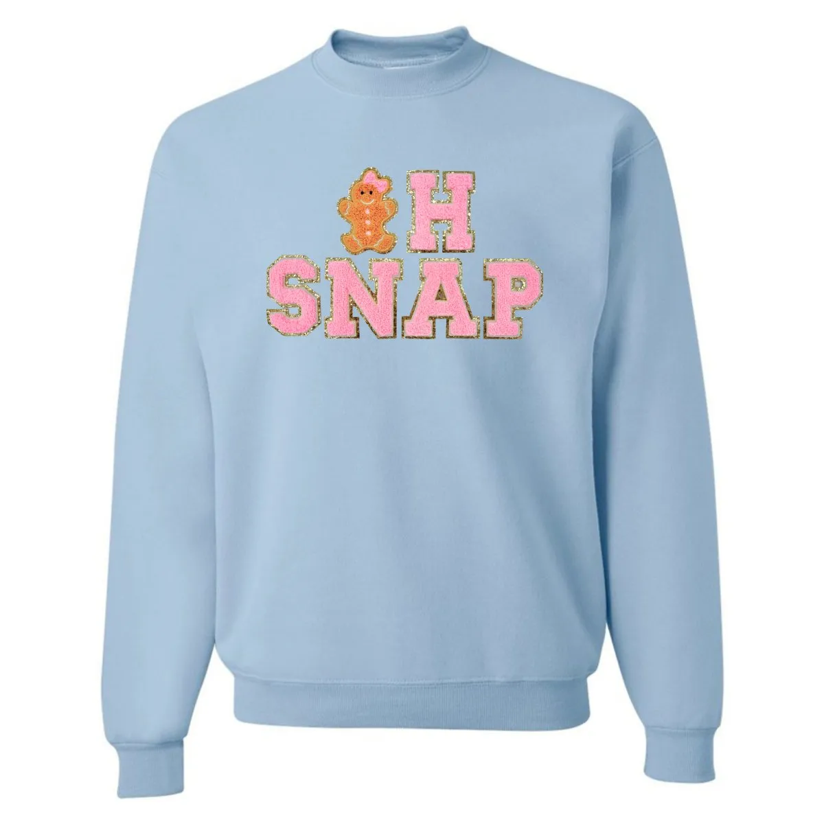 'Oh Snap' Letter Patch Crewneck Sweatshirt