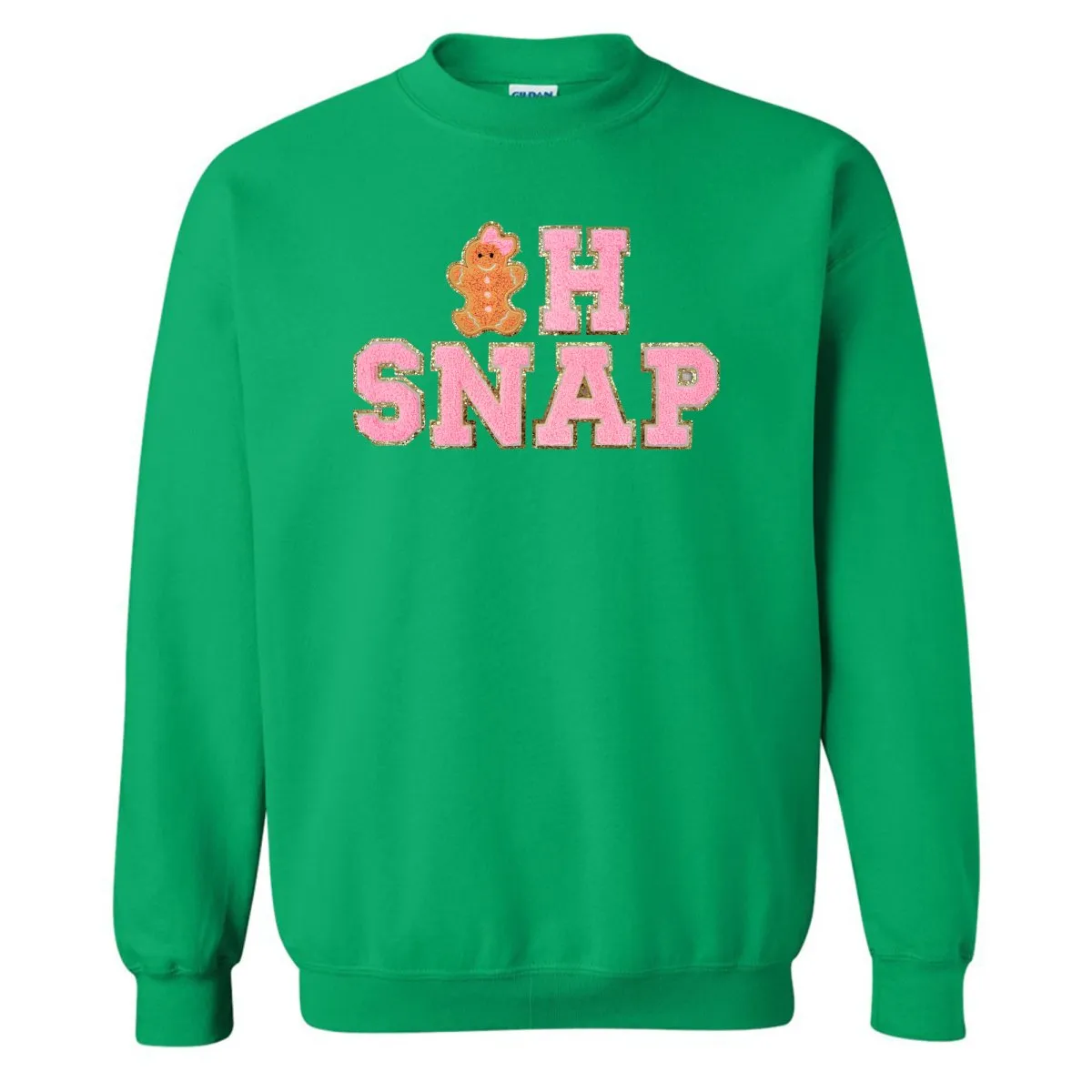 'Oh Snap' Letter Patch Crewneck Sweatshirt