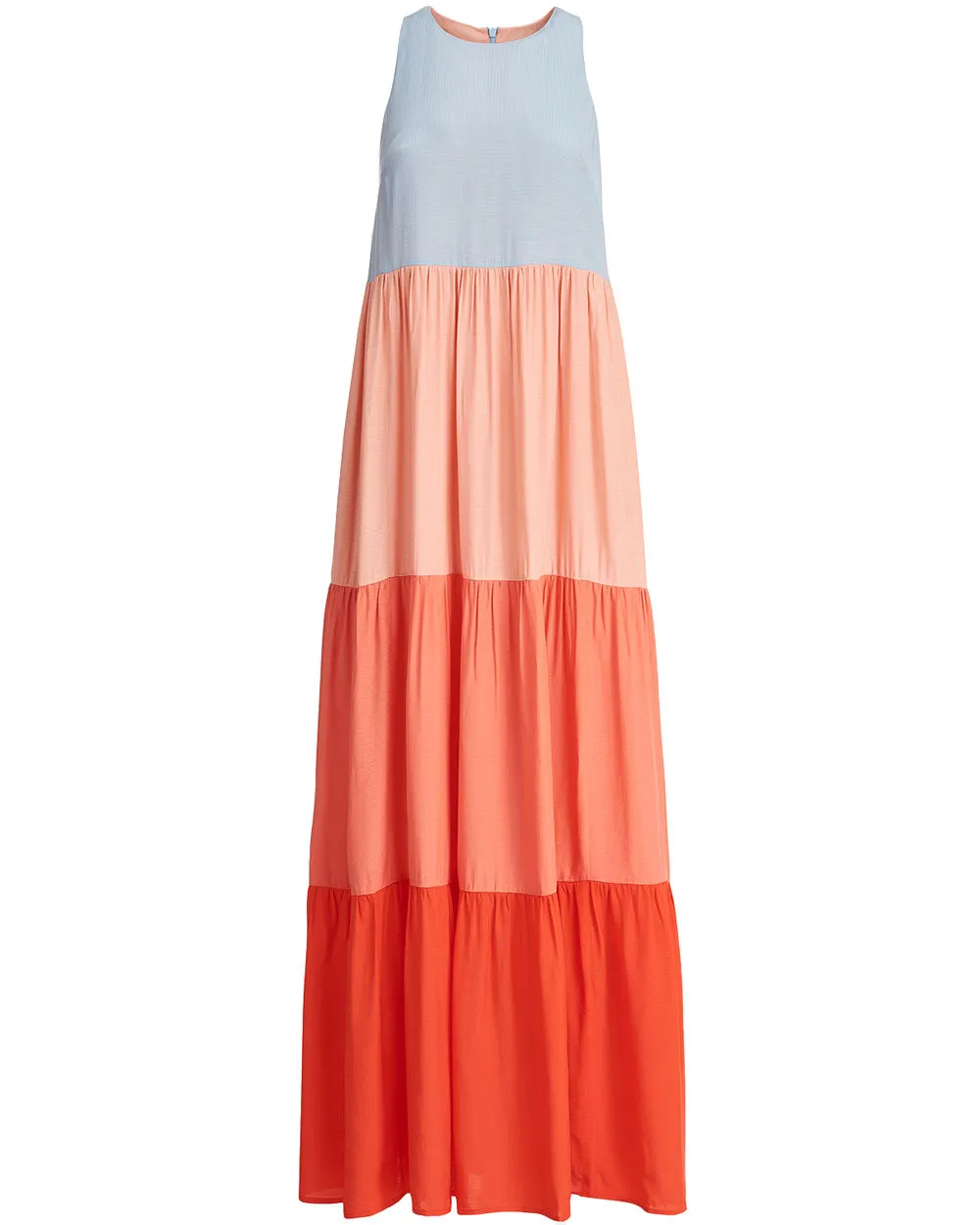 Orange Bente Colorblock Maxi Dress