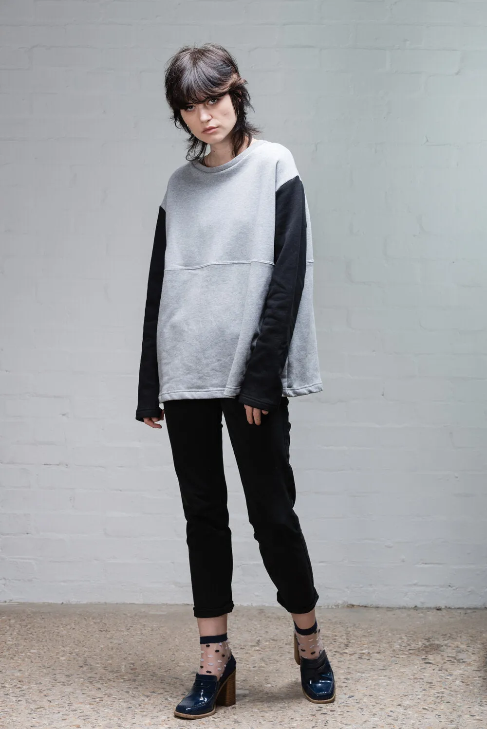 Organic Mixed Black and Grey Jumper