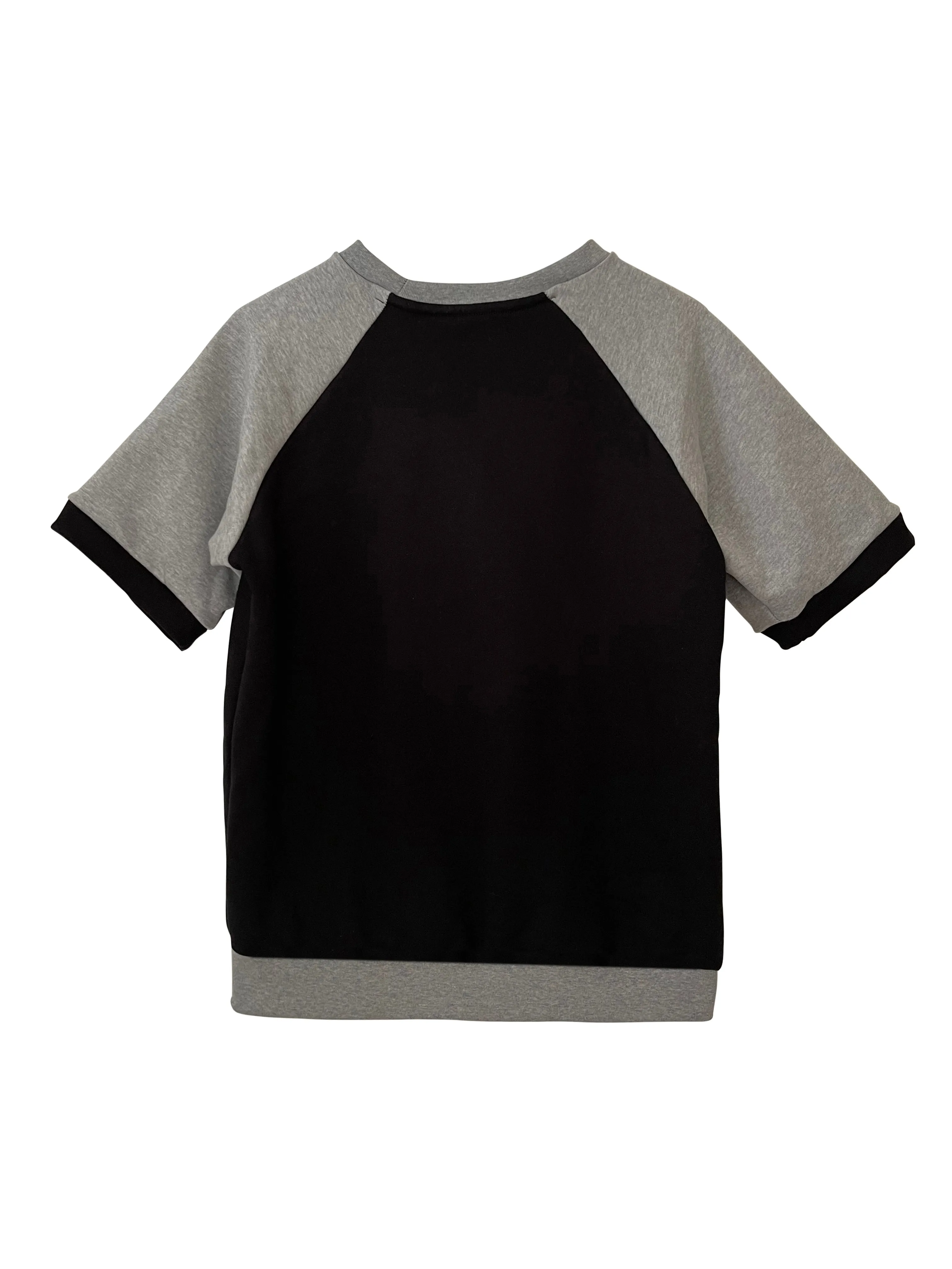 Organic Short Sleeve Mixed Black and Grey Jumper