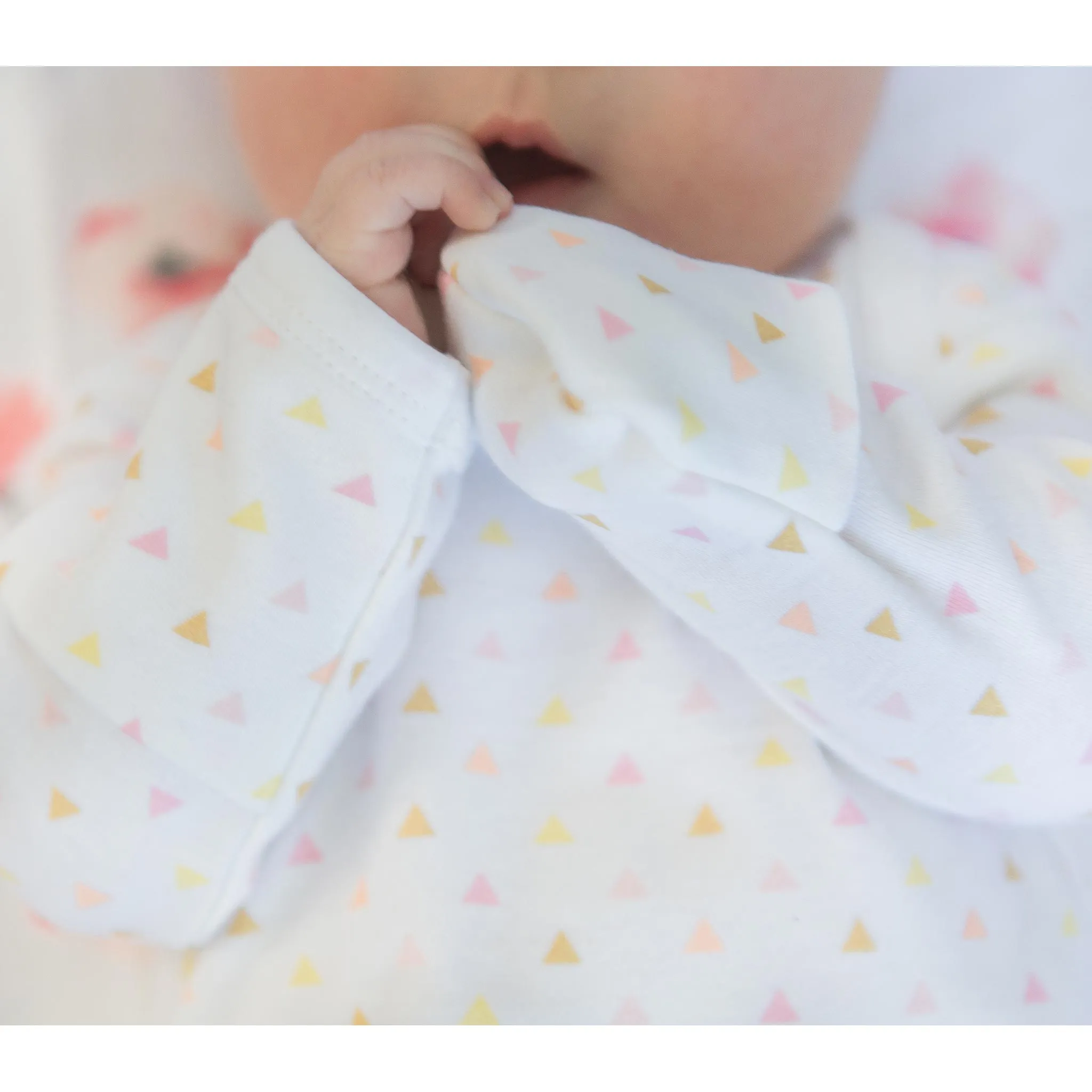 Pajama Gown and Hat Gift Set - Tiny Triangles Shimmer, Pink