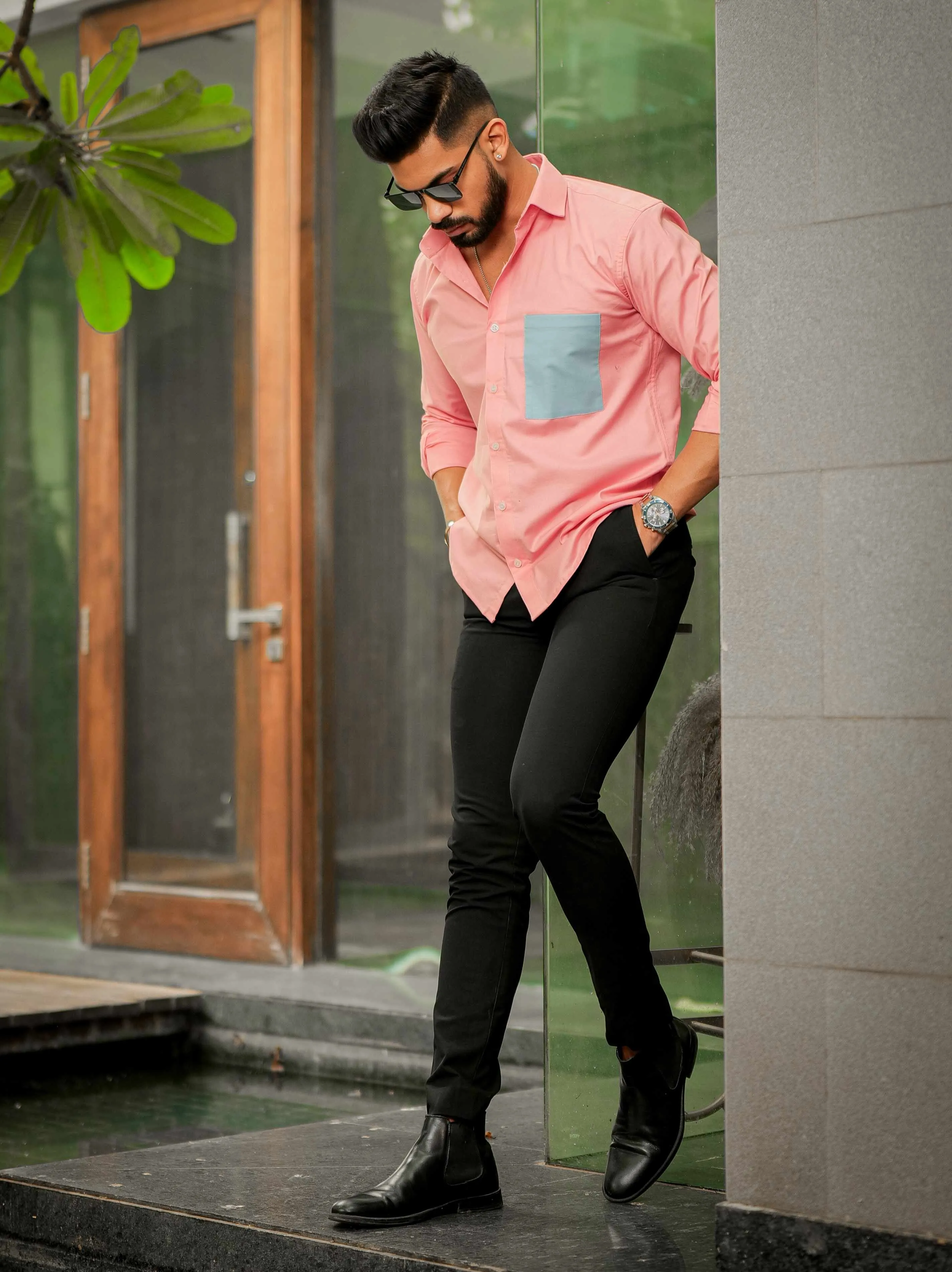 Pink Oxford Cotton Designer Shirt