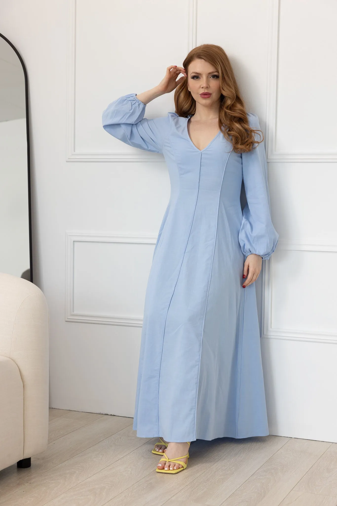 Pintuck Linen Dress