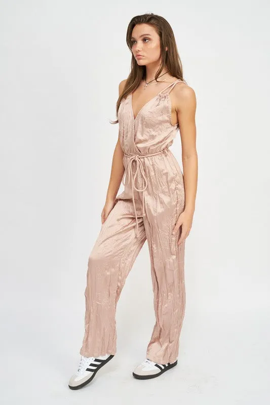 PLEARED WIDE LEG JUMPSUIT