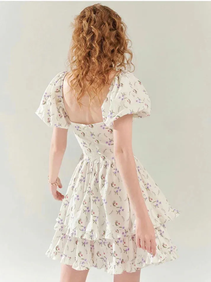 Puff Sleeve Floral Dress