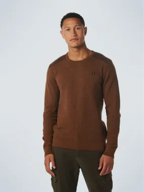 Pullover Crewneck 2 Coloured Jacquard | Caramel