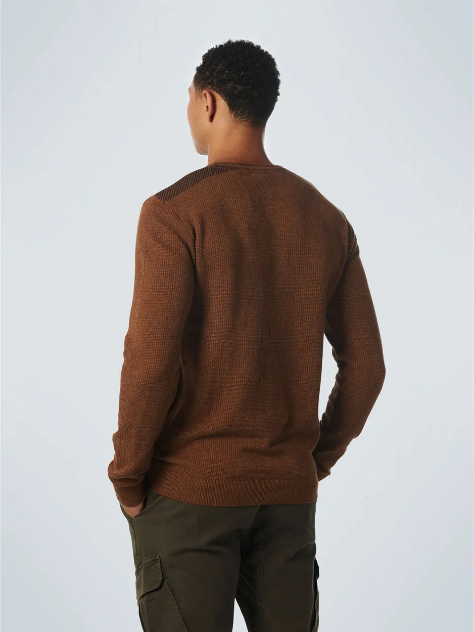 Pullover Crewneck 2 Coloured Jacquard | Caramel