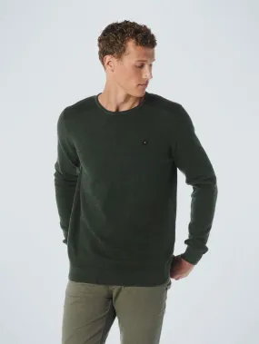 Pullover Crewneck 2 Coloured Jacquard | Dark Green