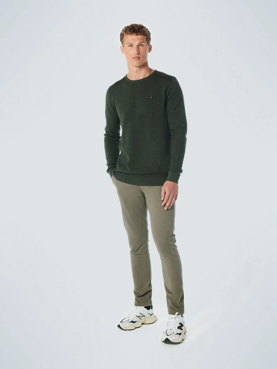 Pullover Crewneck 2 Coloured Jacquard | Dark Green