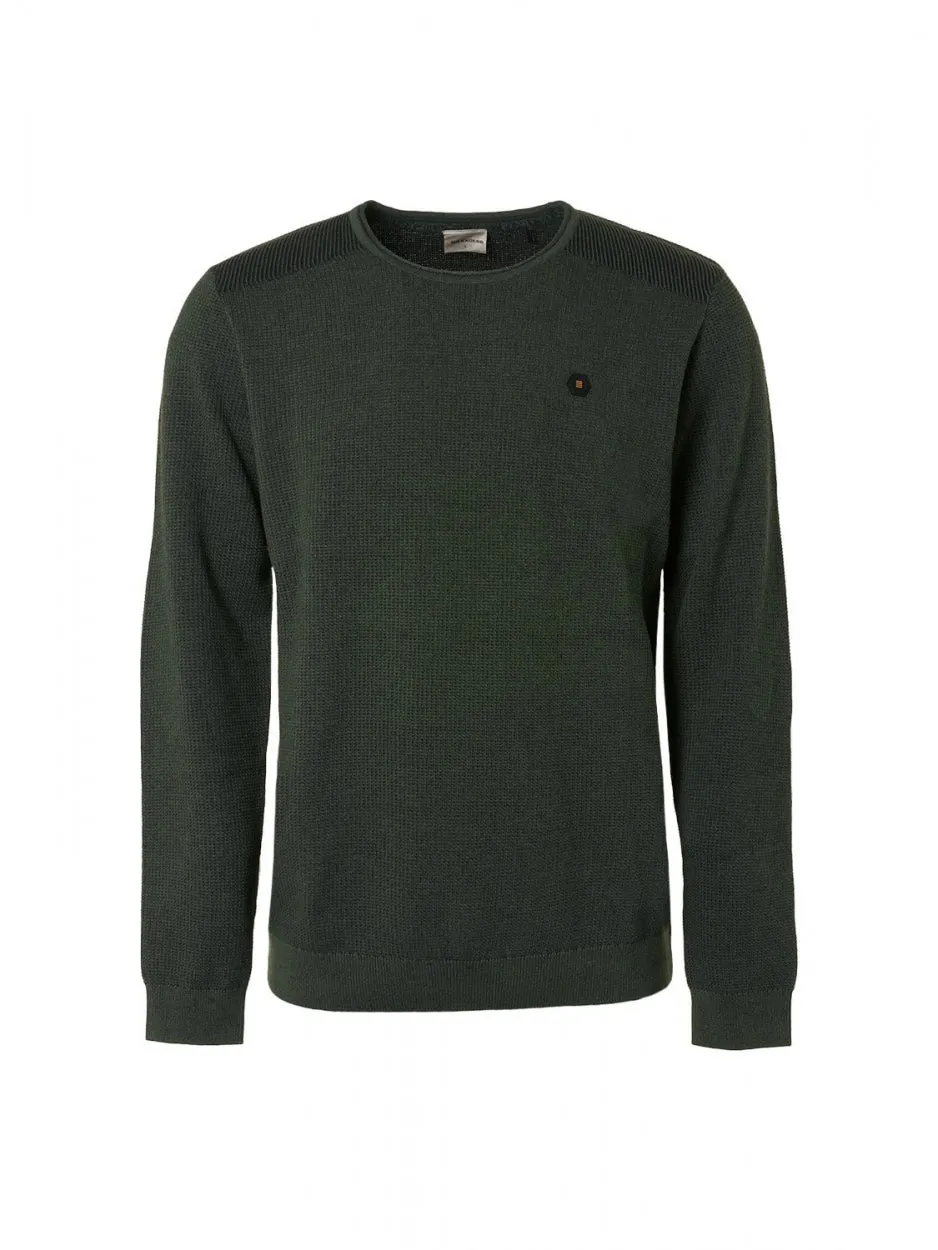 Pullover Crewneck 2 Coloured Jacquard | Dark Green