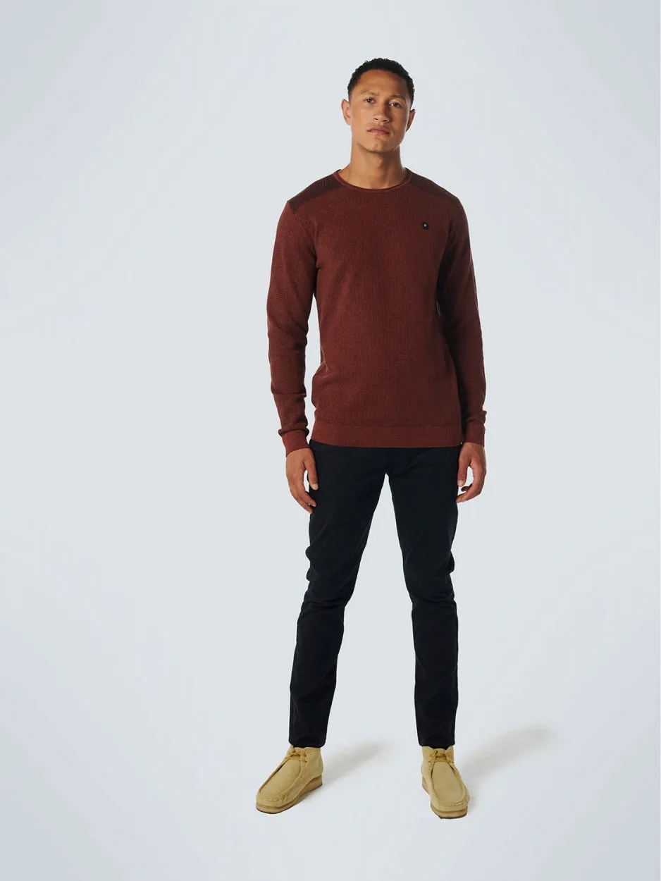 Pullover Crewneck 2 Coloured Jacquard | Dark Red