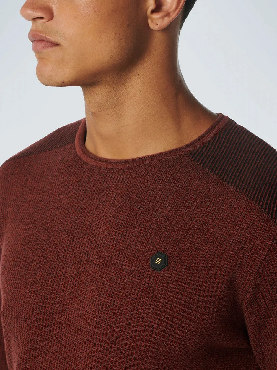 Pullover Crewneck 2 Coloured Jacquard | Dark Red