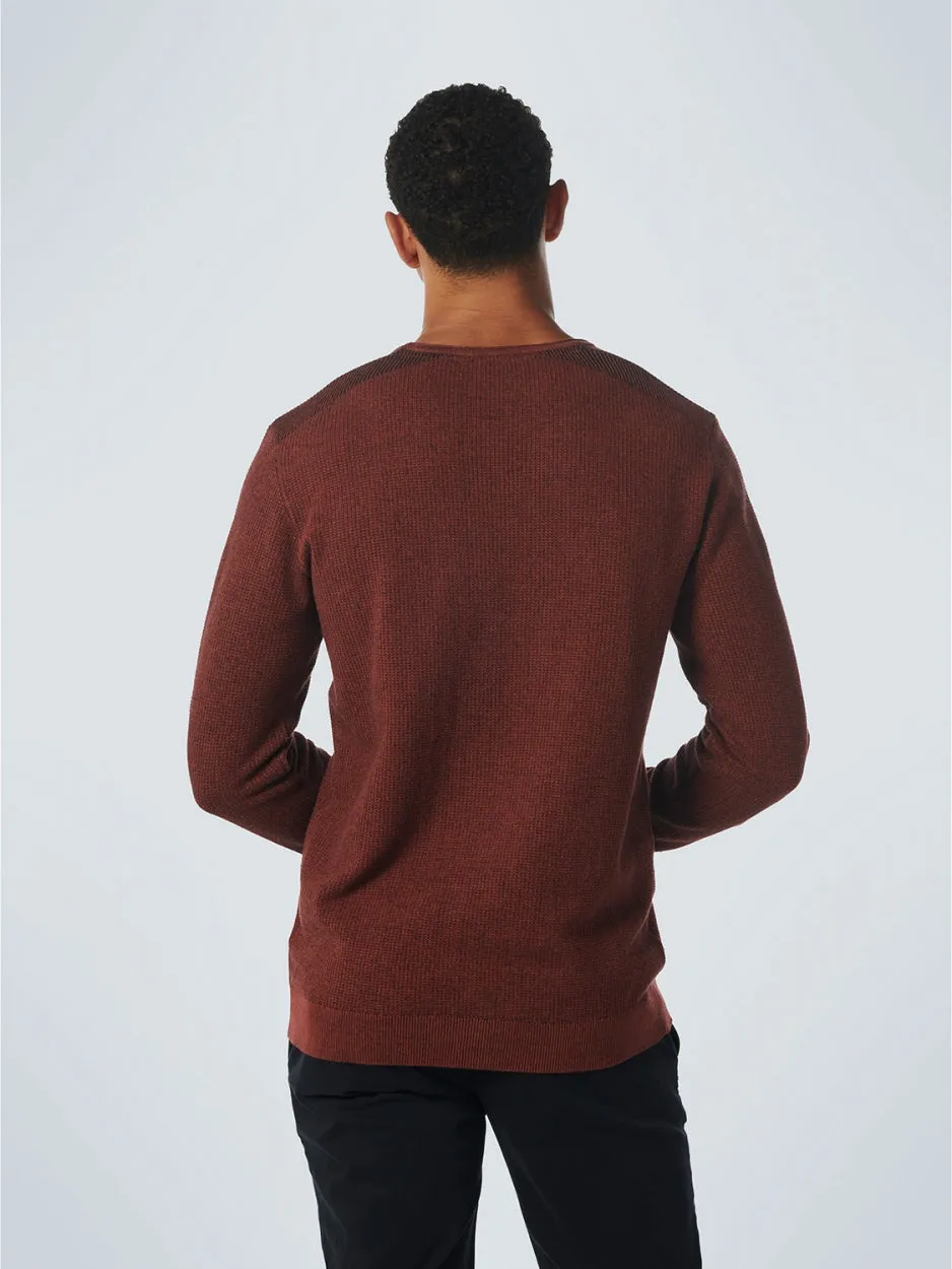 Pullover Crewneck 2 Coloured Jacquard | Dark Red