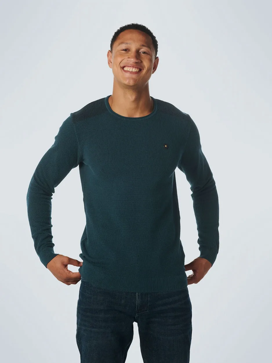 Pullover Crewneck 2 Coloured Jacquard | Ocean