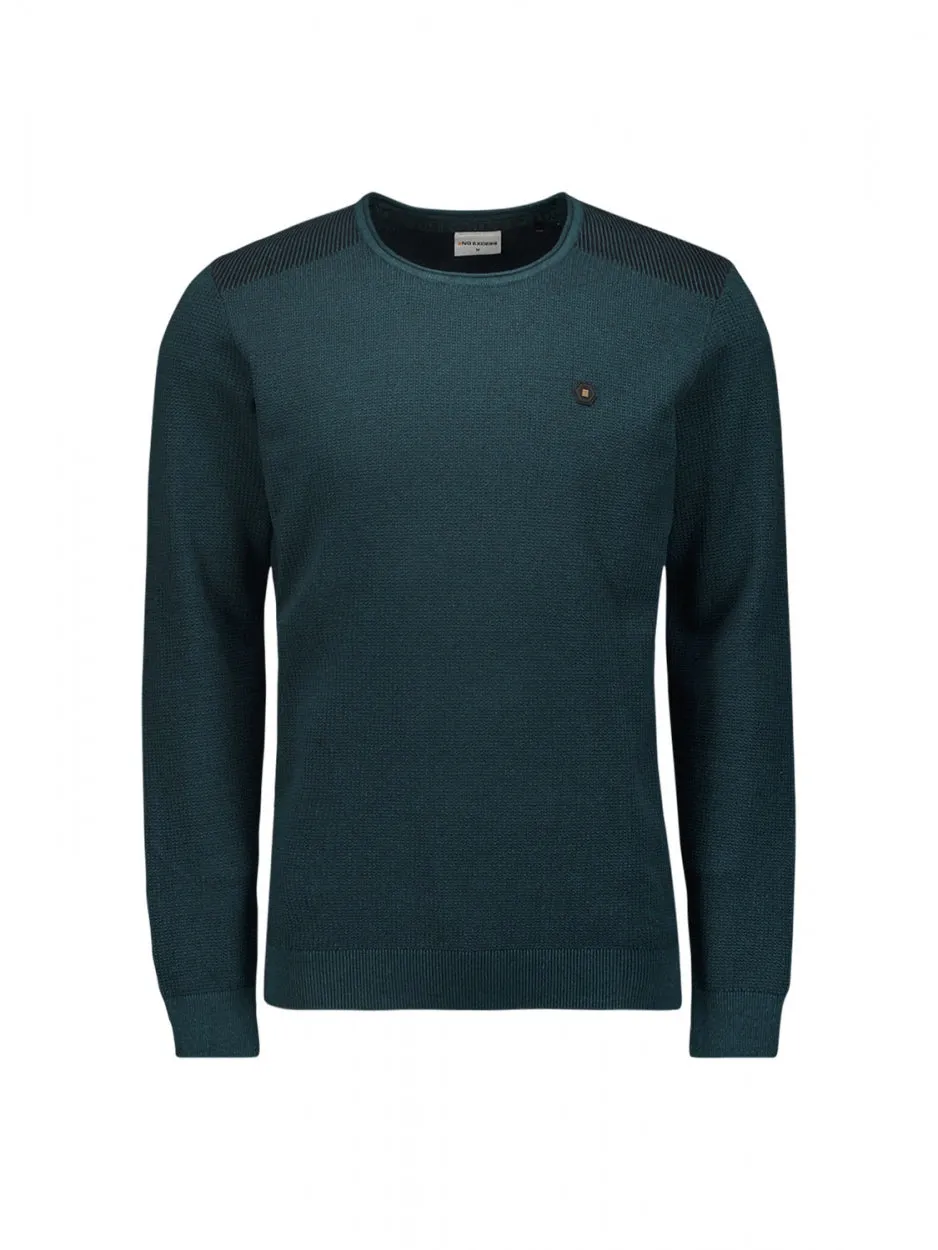 Pullover Crewneck 2 Coloured Jacquard | Ocean