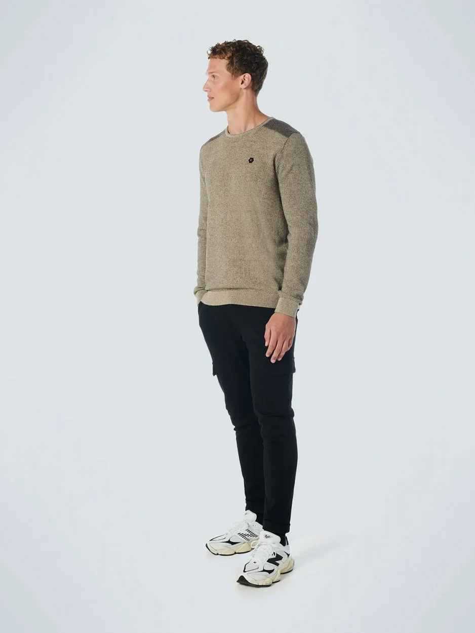 Pullover Crewneck 2 Coloured Jacquard | Stone