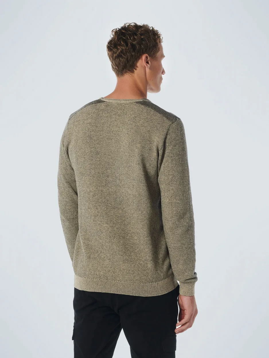 Pullover Crewneck 2 Coloured Jacquard | Stone