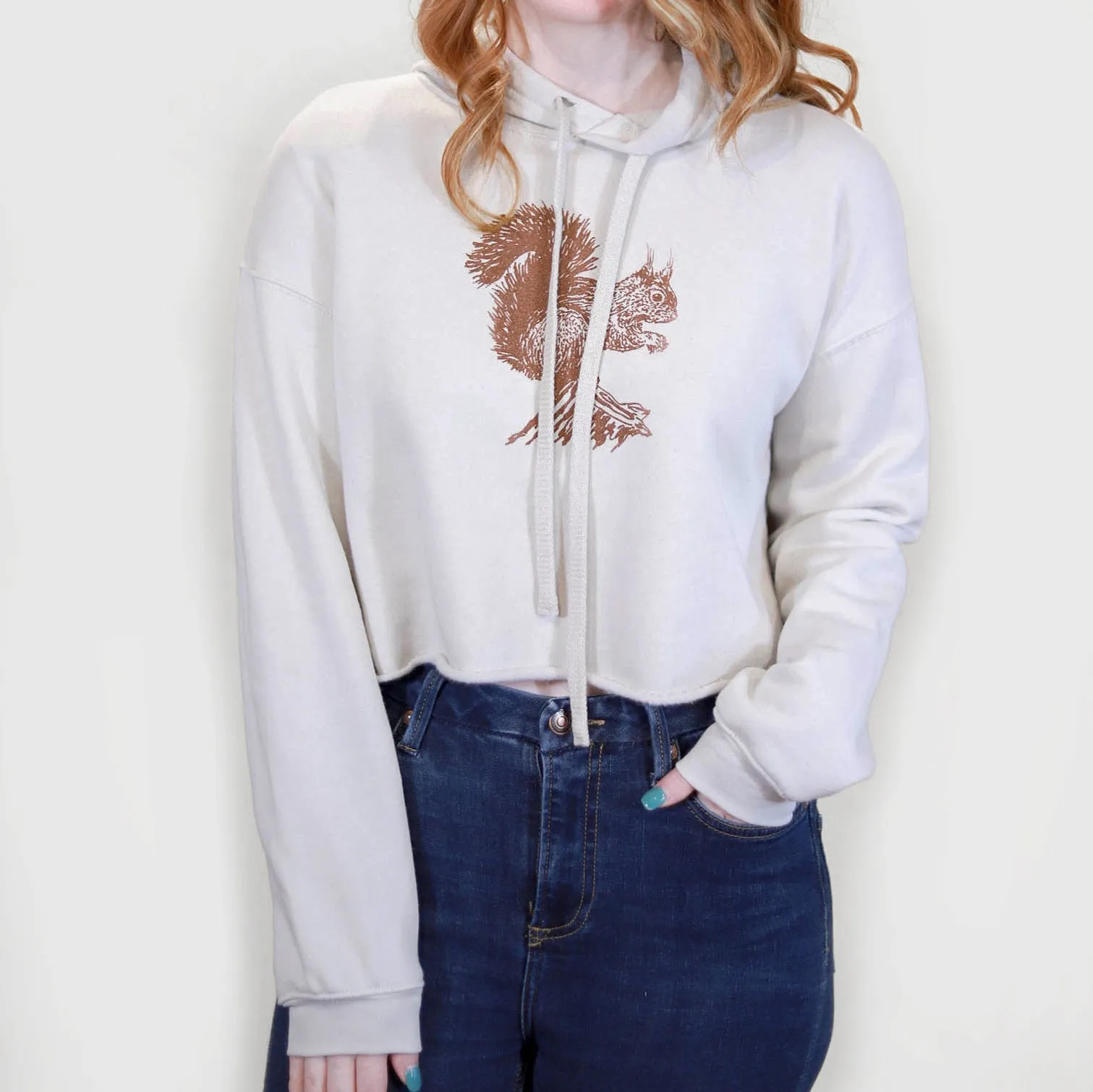 Red Squirrel Crop Hoodie