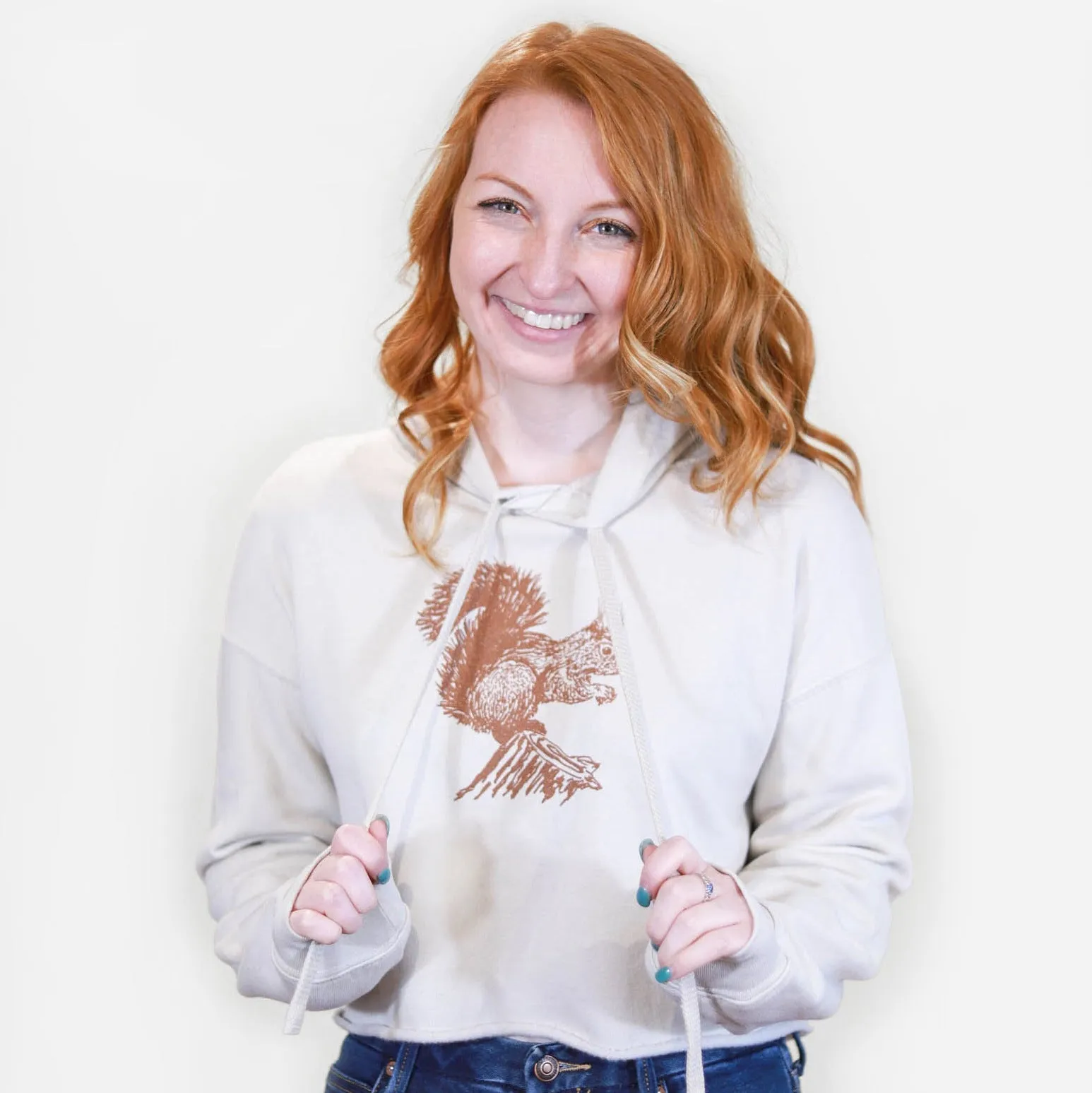 Red Squirrel Crop Hoodie