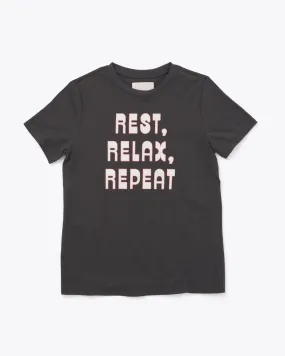 Rest, Relax, Repeat Tee - Vintage Black