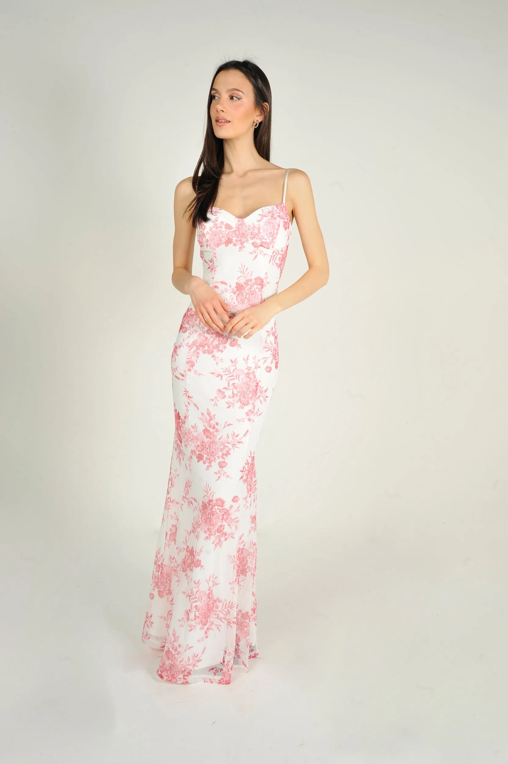 Robe maxi fleurie - CD41249 - (E-B15)