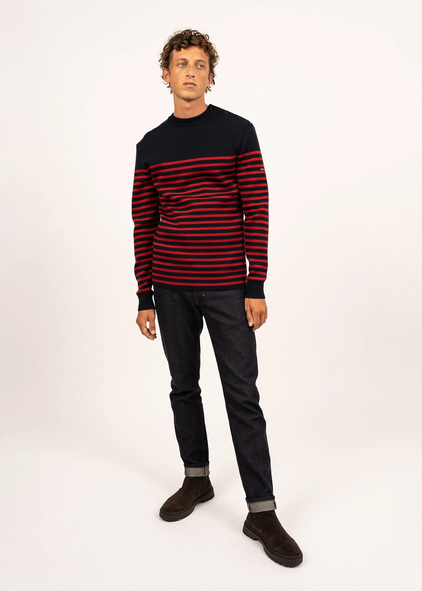 Rochefort striped sailor jumper - slim fit, in merino wool (NAVY/MEDOC)