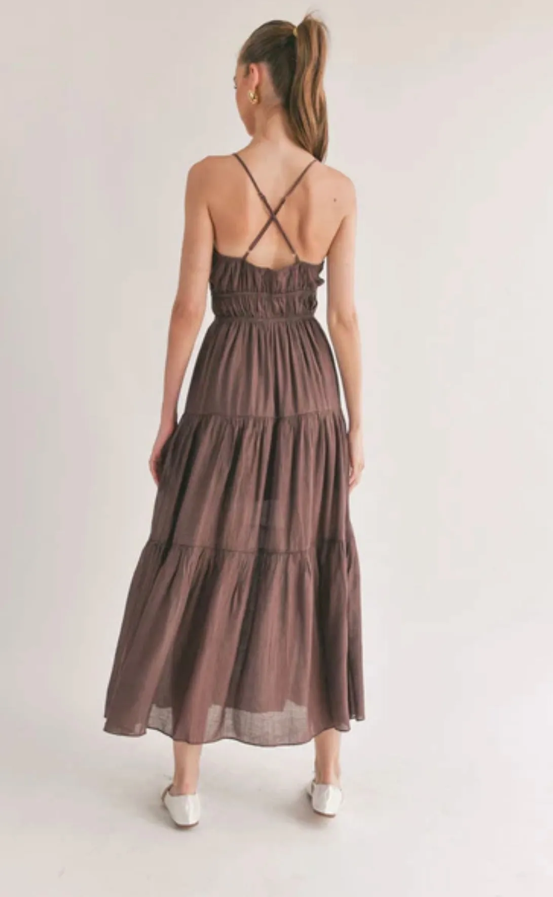 Sage The Label-Light A Fire Tie Front Maxi Dress