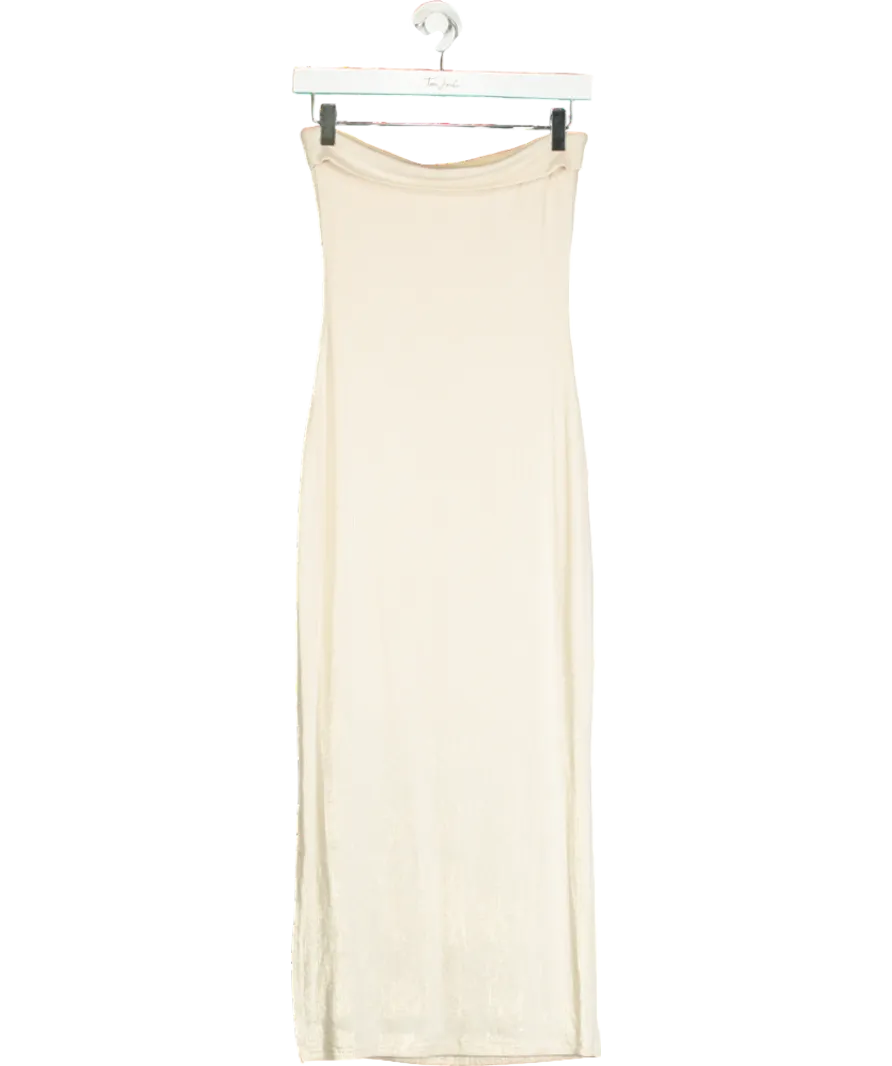 SDeer Cream Tube Maxi Dress UK S