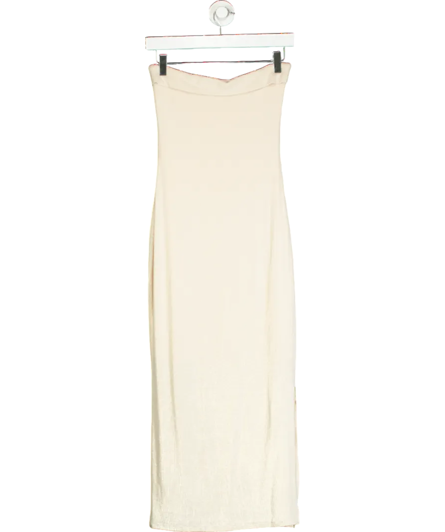 SDeer Cream Tube Maxi Dress UK S