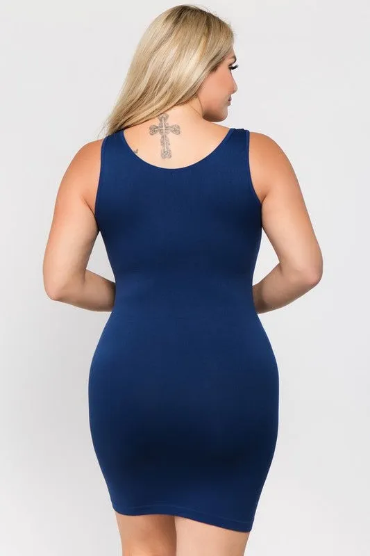 Seamless Slip Dress - Navy