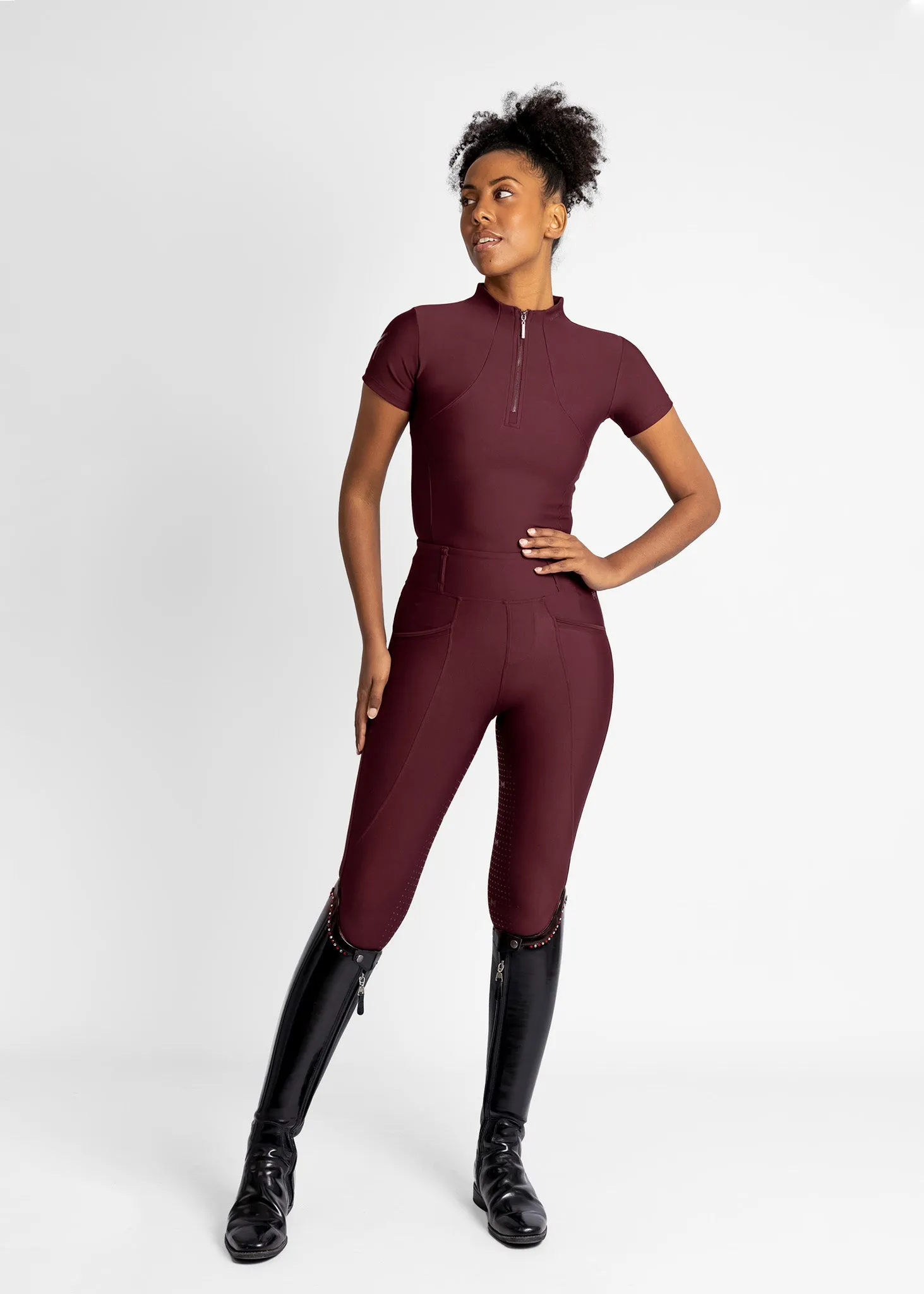 Short Sleeve Base Layer (Burgundy)