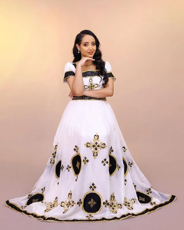 Simple Black Habesha Dress Modern Ethiopian Dress Habesha Kemis Design