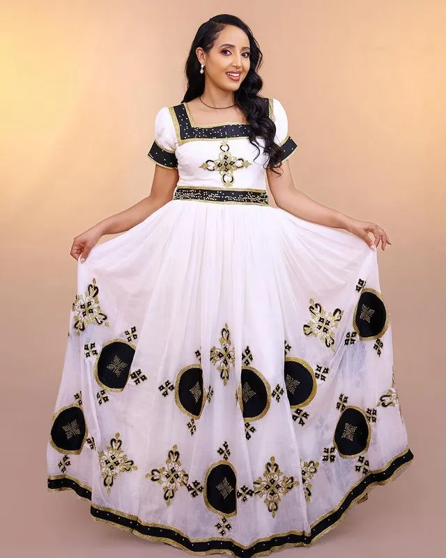 Simple Black Habesha Dress Modern Ethiopian Dress Habesha Kemis Design